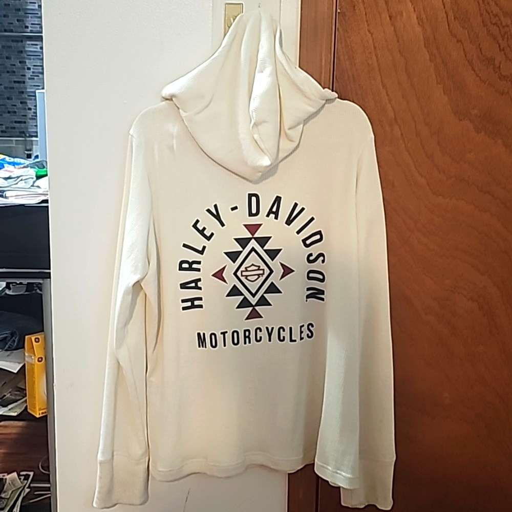 2xl harley davidson long sleeve off white thermal